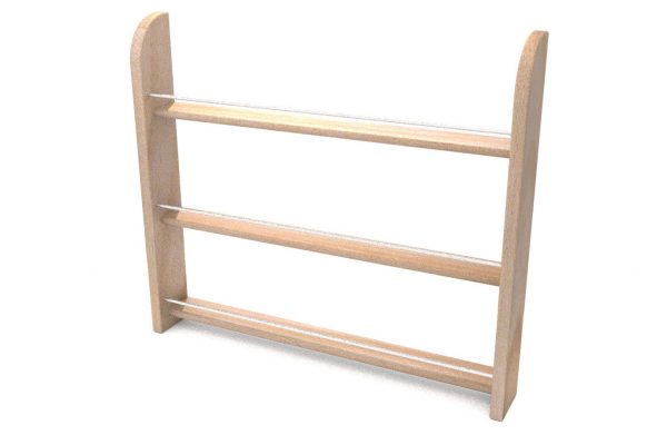 Gewürzregal aus Holz / Metall: Buche / Esche und Aluminium / Messing, geölt, 3 Etagen, rund NEU
