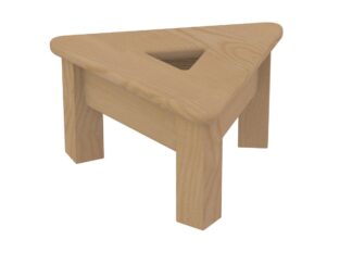 Dreibein Hocker Schemel aus Holz, Hartholz, Esche, stabil und kippelsicher, geölt NEU