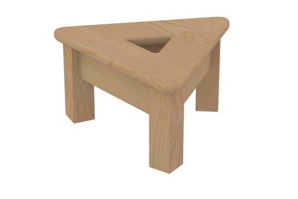 Dreibein Hocker Schemel aus Holz, Hartholz, Esche, stabil und kippelsicher, geölt NEU