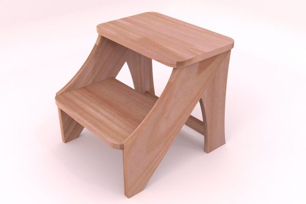 Hocker Zwei Stufen Schemel aus Holz, Hartholz, Buche , stabil und kippelsicher, geölt NEU